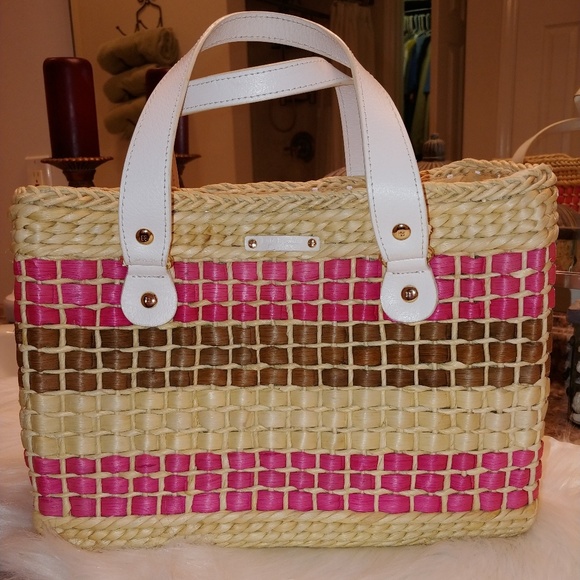 kate spade Handbags - KATE SPADE WICKER LENORE PURSE